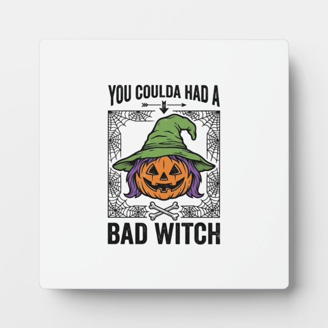 Bad Witch Funny Halloween Pumpkin Witch_1 Plaque (Front)
