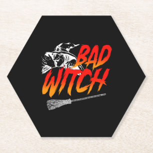 Bad Witch Halloween Paper Coaster