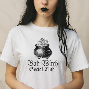 Bad Witch Social Club  Womens Halloween T-Shirt