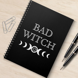 Bad Witch Triple Goddess Moon Wicca Halloween Notebook