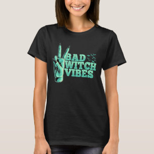 Bad Witch Vibes Pastel Goth Witch Peace Hand Sign  T-Shirt