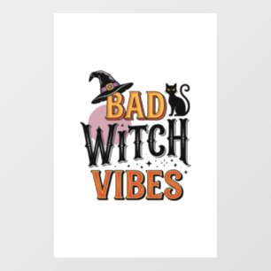 Bad Witch Vibes Vintage Halloween Shirt Design_1 Window Cling
