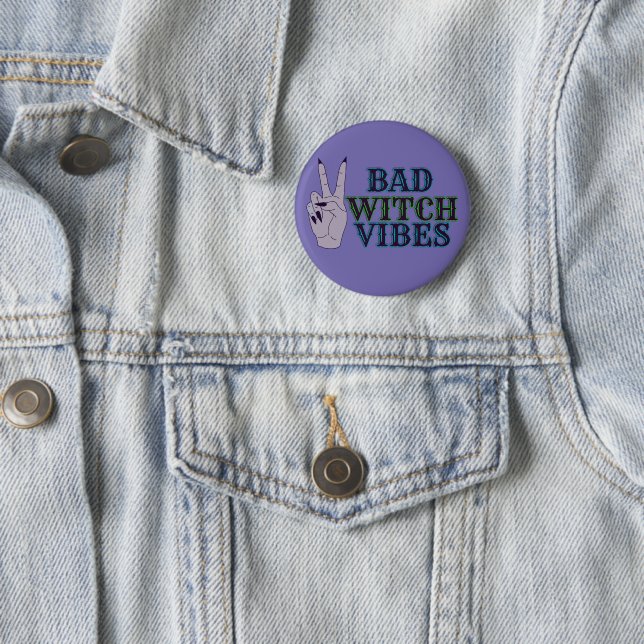 Bad Witch Vibes Witchy Hands 2 Inch Round Button (In Situ)