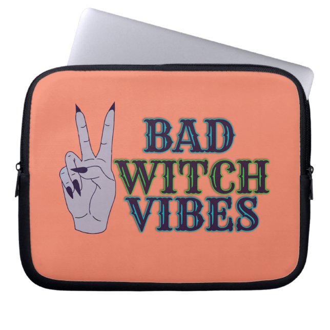 Bad Witch Vibes Witchy Hands Laptop Sleeve (Front)