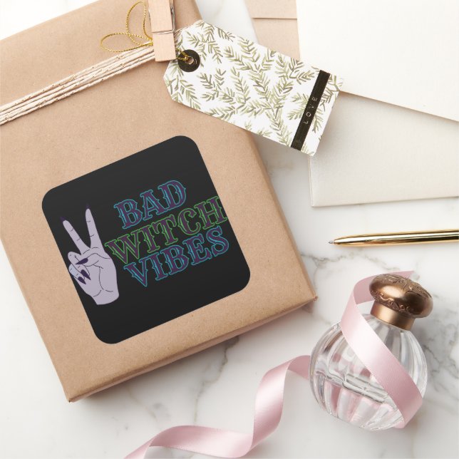 Bad Witch Vibes Witchy Hands Square Sticker (Gifting)