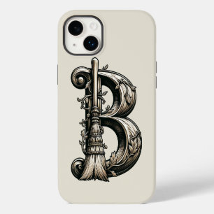 Bad Witch Witchy Broom Letter B Custom Initial iPhone 14 Plus Case