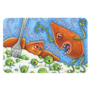 BAD YAM YELLING AT PEAS, FUNNY THANKSGIVING MEAL MAGNET