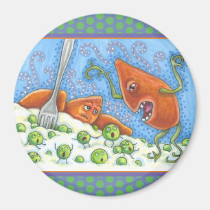 BAD YAM YELLING AT PEAS, FUNNY THANKSGIVING MEAL MAGNET