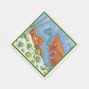 BAD YAM YELLING AT PEAS, FUNNY THANKSGIVING MEAL NAPKIN