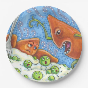 BAD YAM YELLING AT PEAS, FUNNY THANKSGIVING MEAL PAPER PLATE