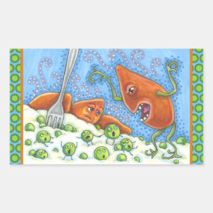 BAD YAM YELLING AT PEAS, FUNNY THANKSGIVING MEAL STICKER