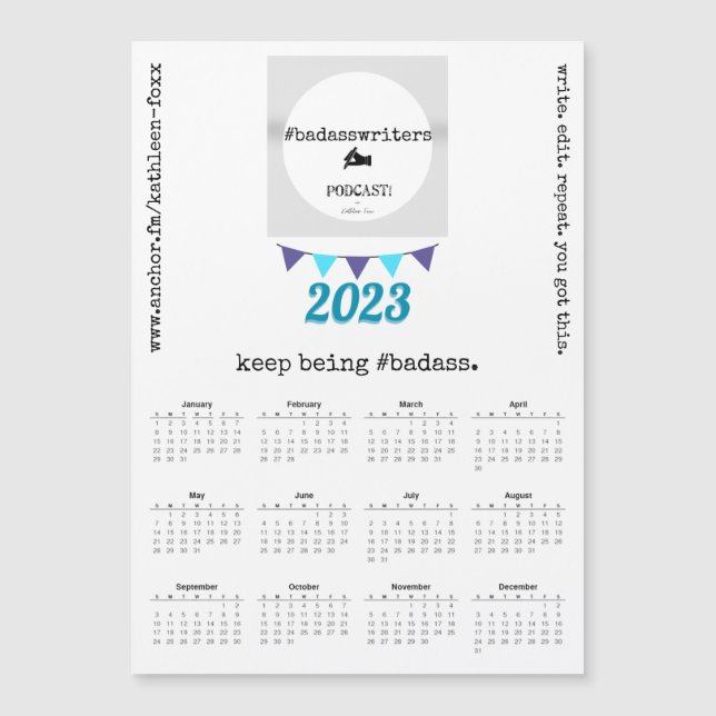 #badass 2023 magnet calendar (Front)