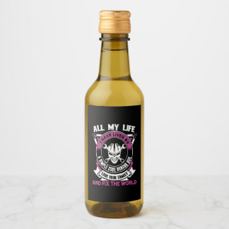 Badass Aircraft Mechanic Diesel Mechanic Gift Idea Wine Label