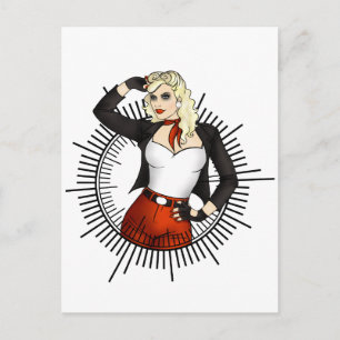 Badass Biker Chick Postcard