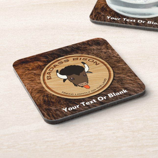 Badass Bison Farm Logo Coaster (Left Side)