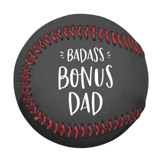 Badass Bonus Dad Cool Stepdad Gift for Stepfather Baseball (Front Left)