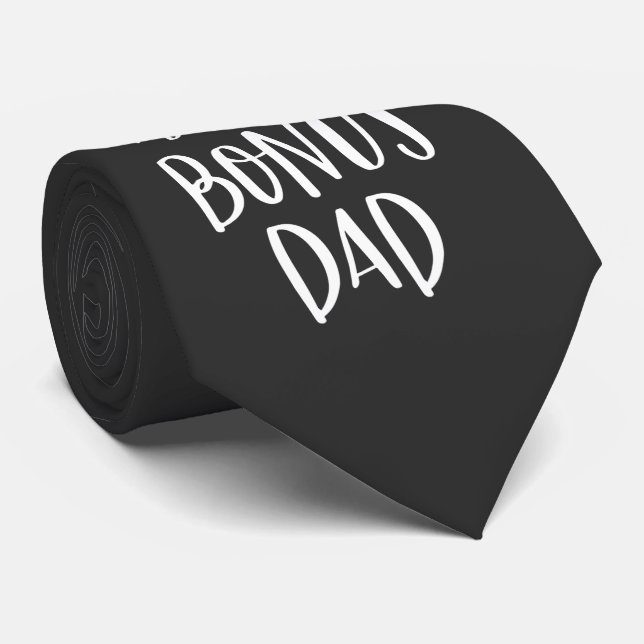 Badass Bonus Dad Stepdad Unique Stepfather Gift Tie (Rolled)