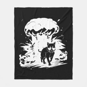 Badass cat with sunglasses walking away from the e fleece blanket
