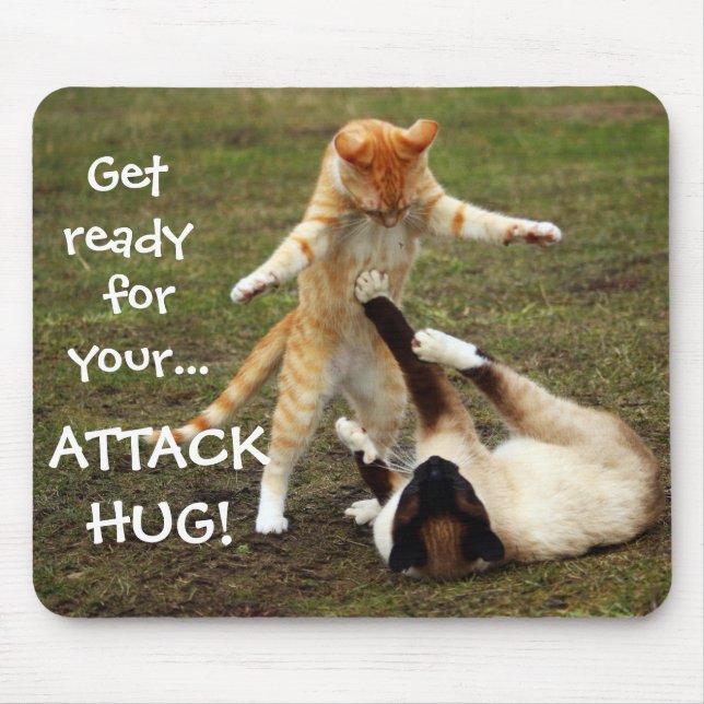 Badass Cats - Attack hug Mouse Pad (Front)