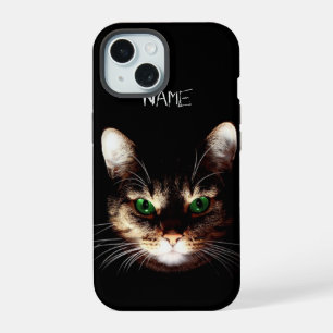 Badass Cats - Green Eyes Personalised iPhone 15 Case