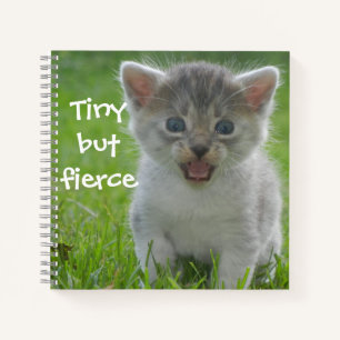 Badass Cats - "Tiny but Fierce" Kitten Notebook