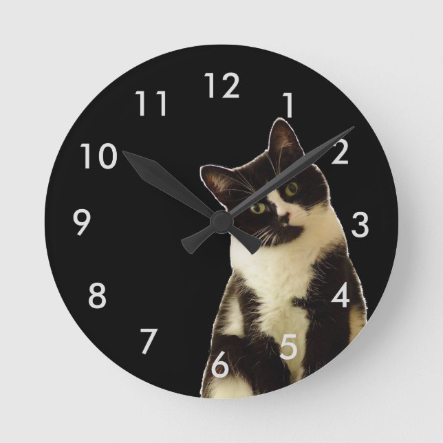 Badass Cats "What are you looking at!" Round Clock (Front)