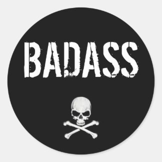 BADASS CLASSIC ROUND STICKER