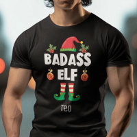Badass elf family matching christmas with name