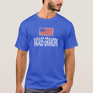 BADASS GRANDPA American Flag T-Shirt
