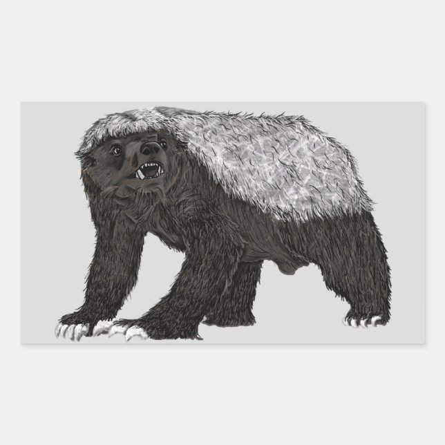 Badass Honey Badger Fearless Attitude Animal Art Sticker (Front)