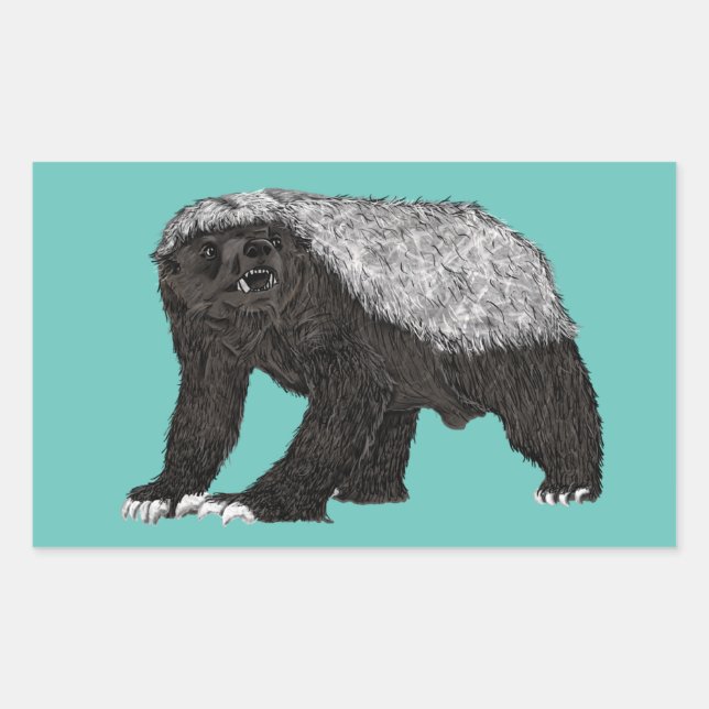 Badass Honey Badger Fearless Nasty Attitude Animal Sticker (Front)