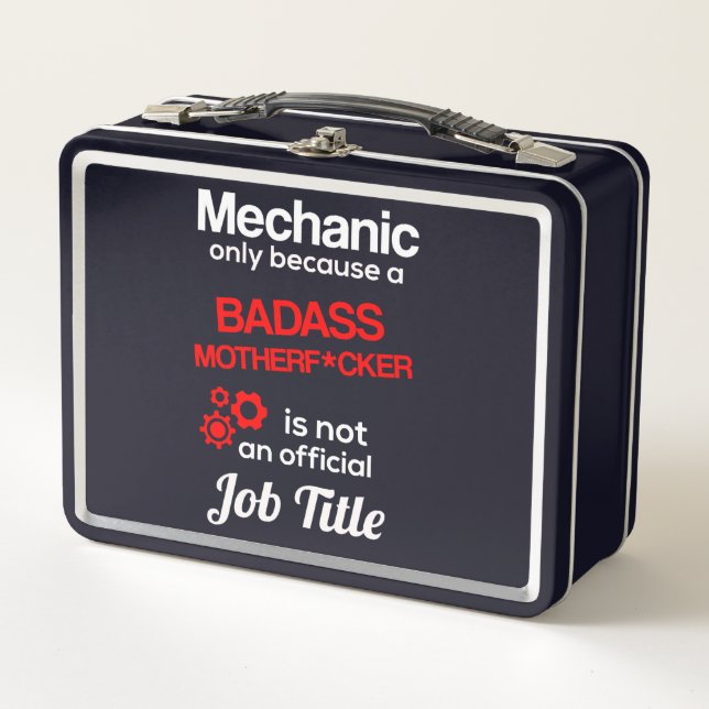 Badass Mechanic   Metal Lunch Box (Front)