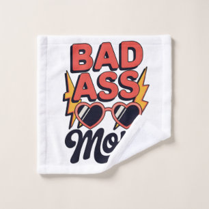 Badass Mom Funny Summer Retro Sunglasses Wash Cloth