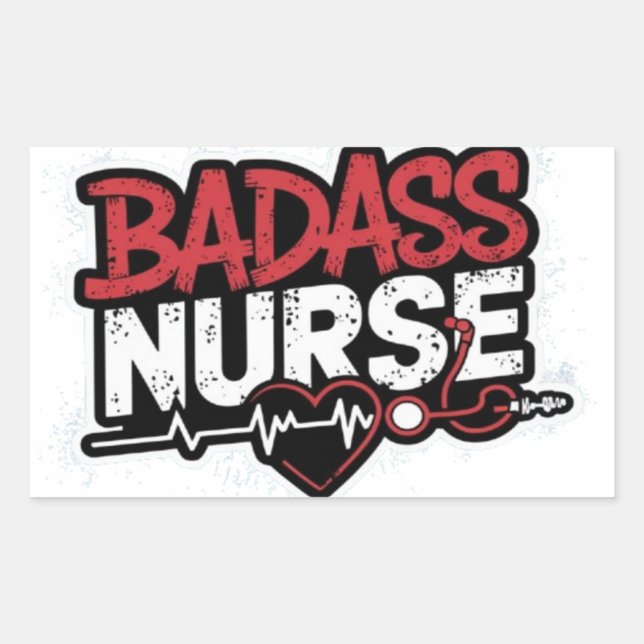 badass nurse sticker (Front)