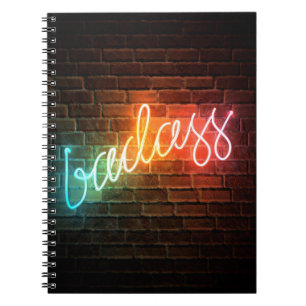 Badass Rainbow Neon Sign Notebook