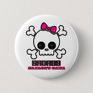 Badass Sailor's Girl 2 Inch Round Button