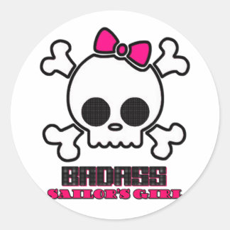 Badass Sailor's Girl Classic Round Sticker