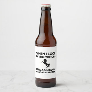 BADASS UNICORN BEER BOTTLE LABEL
