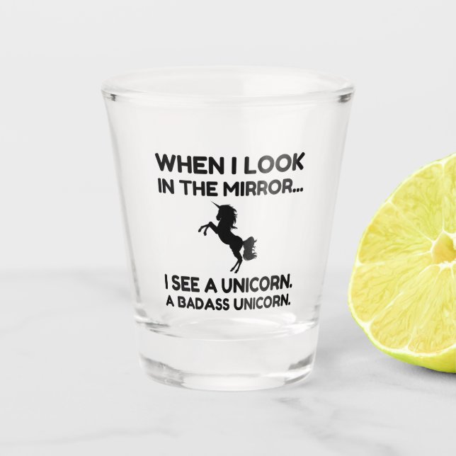 BADASS UNICORN SHOT GLASS (Front)