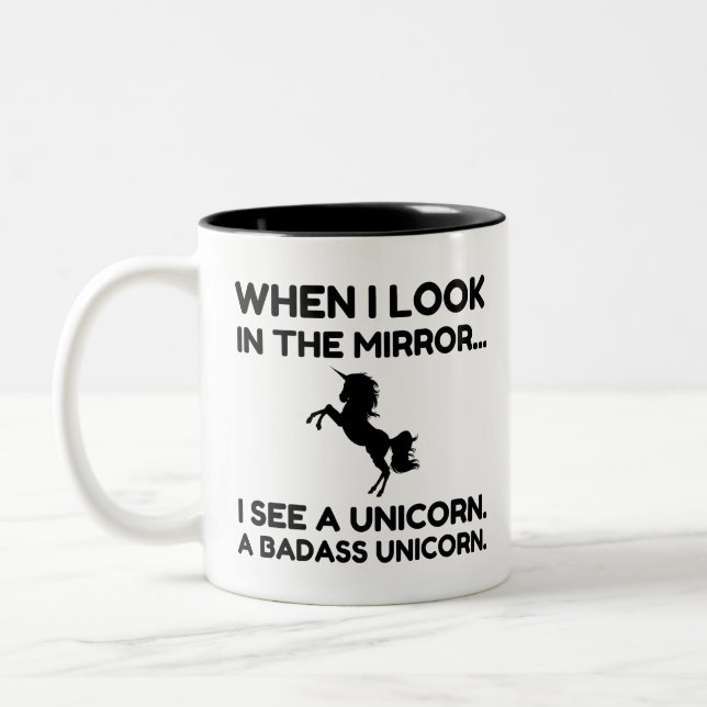 BADASS UNICORN Two-Tone COFFEE MUG (Left)