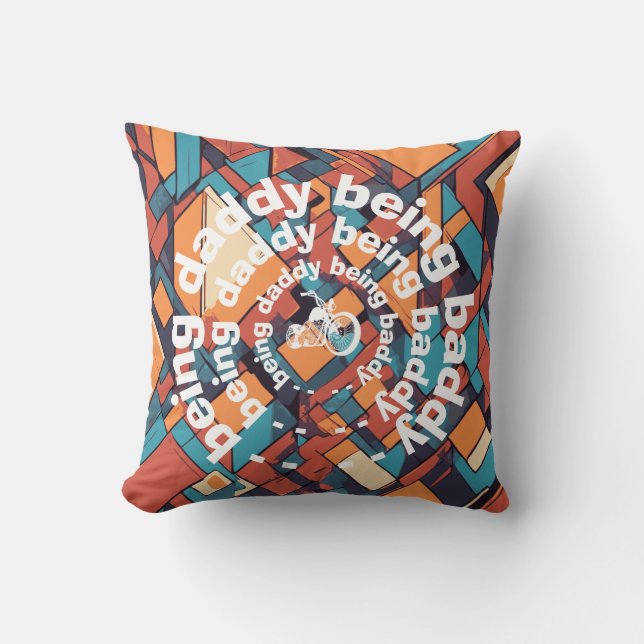 Baddy Daddy Chopper, Geometric Rebel Design Throw Pillow (Front)