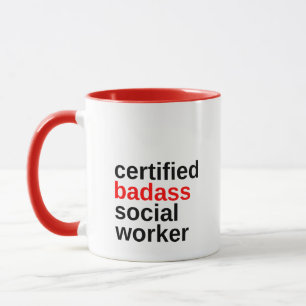 Bade Certifiée Social Travailleur Café Mug
