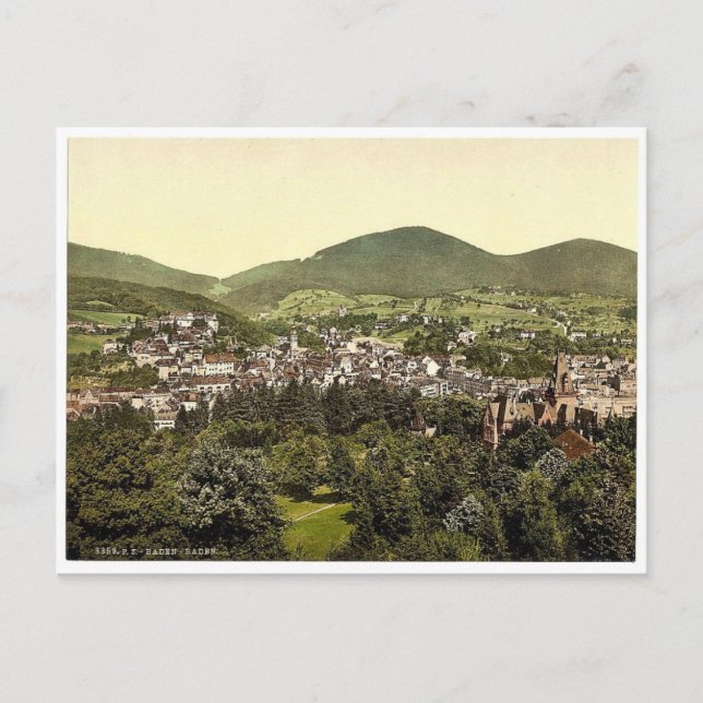 Baden-Baden, Baden, Germany rare Photochrom Postcard (Front)