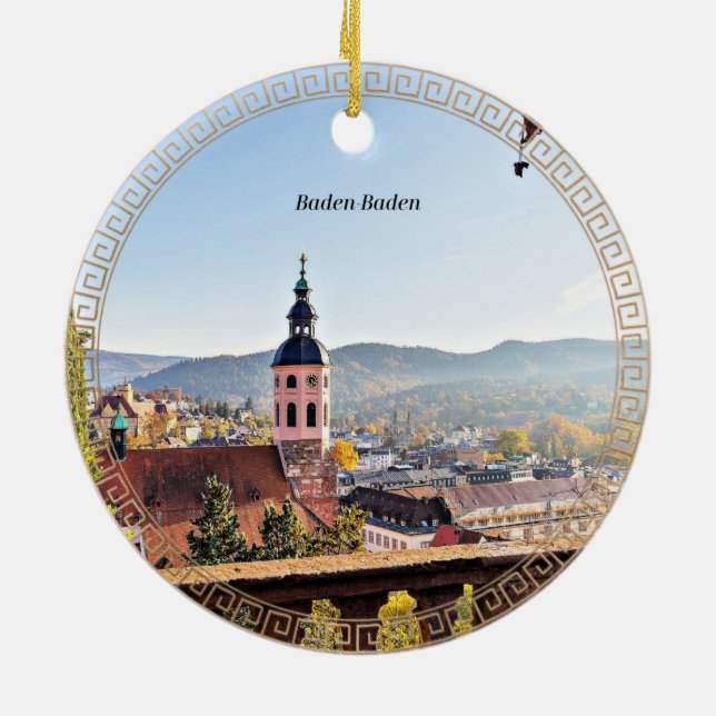 Baden-Baden, Germany, Ceramic Ornament (Back)
