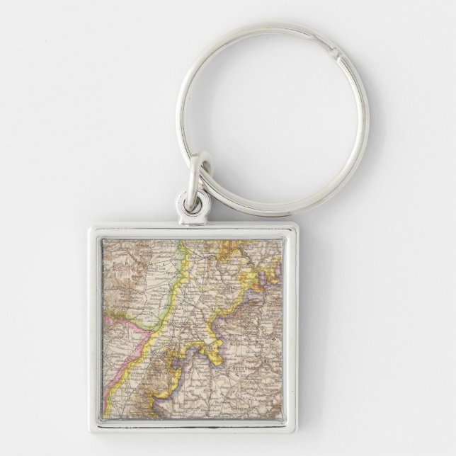 Baden Germany Atlas Map Keychain (Front)