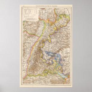 Baden Germany Atlas Map Poster