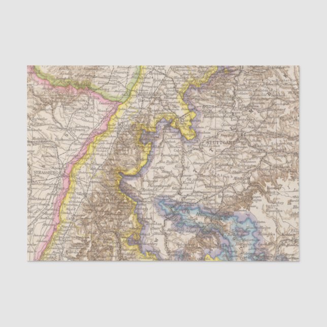 Baden Germany Atlas Map Tissue Paper (Front)