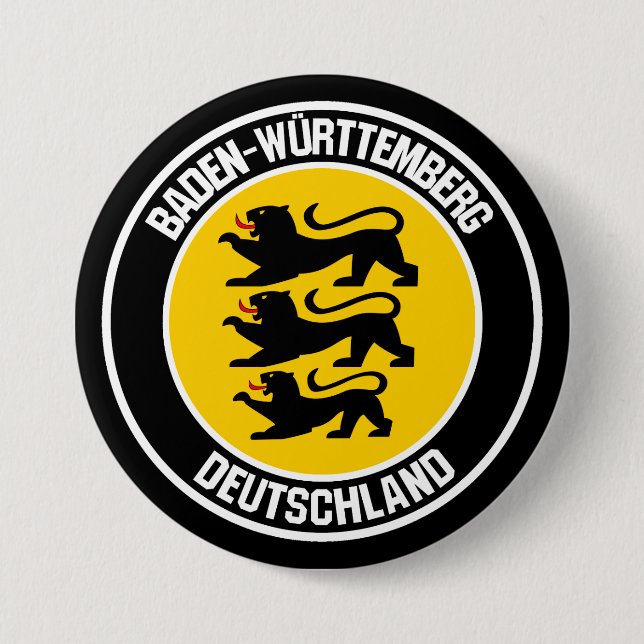 Baden-Württemberg Round Emblem 3 Inch Round Button (Front)
