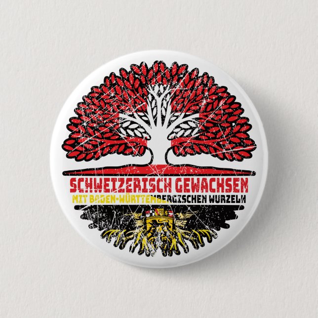 Baden-Württemberg Schweizer Schweiz Baum 2 Inch Round Button (Front)