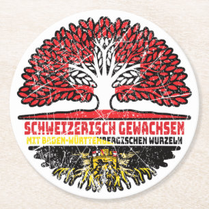 Baden-Württemberg Schweizer Schweiz Baum Round Paper Coaster